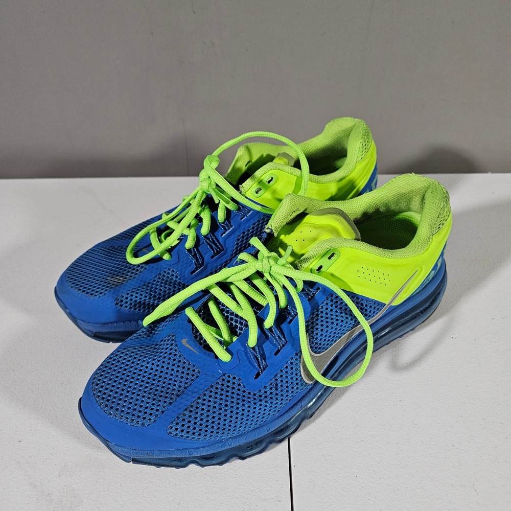 Nike Air Max 2013 Running Shoes Mens 10.5 Blue Green 554886-403 Mesh‎ Athletic